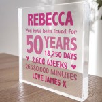 Personalised Freestanding Block 50th Birthday Gift For Mum Nan