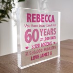 Personalised Freestanding Block 60th Birthday Gift For Mum Nan