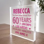 Personalised Freestanding Block 60th Birthday Gift For Mum Nan