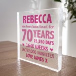 Personalised Freestanding Block 70th Birthday Gift For Mum Nan