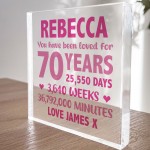 Personalised Freestanding Block 70th Birthday Gift For Mum Nan