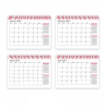 2025 Pink Calendar Desktop Office Planner Month to View Planner