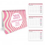 2025 Pink Calendar Desktop Office Planner Month to View Planner