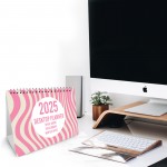 2025 Pink Calendar Desktop Office Planner Month to View Planner