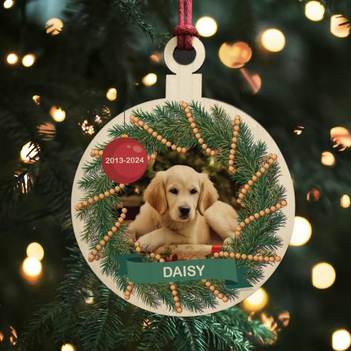 Personalised Dog Memorial Christmas Bauble Custom Pet Ornament