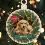 Personalised Dog Memorial Christmas Bauble Custom Pet Ornament