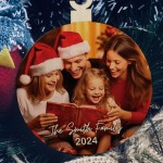 Personalised Photo Christmas Wood Bauble Family Christmas Tree