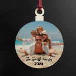 Personalised Photo Christmas Bauble Family Christmas 2024 Tree