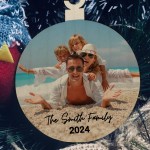 Personalised Photo Christmas Bauble Family Christmas 2024 Tree