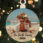 Personalised Photo Christmas Bauble Family Christmas 2024 Tree