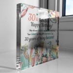 30th Birthday Acrylic Plaque 30th Birthday Gifts for Women