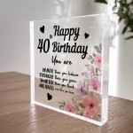 40th Birthday Acrylic Plaque 40th Birthday Gifts for Women