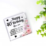 40th Birthday Acrylic Plaque 40th Birthday Gifts for Women