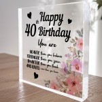 40th Birthday Acrylic Plaque 40th Birthday Gifts for Women