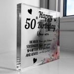 50th Birthday Acrylic Plaque 50th Birthday Gifts for Women