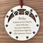 Personalised Pet Memorial Christmas Tree Bauble Decoration Wood