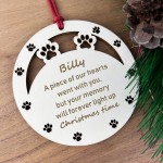 Personalised Pet Memorial Christmas Tree Bauble Decoration Wood