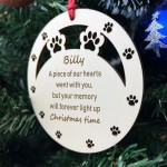 Personalised Pet Memorial Christmas Tree Bauble Decoration Wood