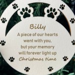 Personalised Pet Memorial Christmas Tree Bauble Decoration Wood