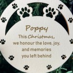 Personalised Dog Memorial Christmas Bauble Engraved Wooden Pet