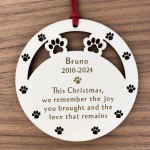 Personalised Pet Dog Memorial Bauble Wooden Engraved Ornaments