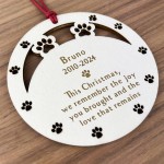 Personalised Pet Dog Memorial Bauble Wooden Engraved Ornaments