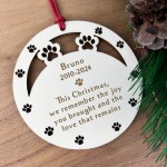 Personalised Pet Dog Memorial Bauble Wooden Engraved Ornaments