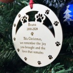 Personalised Pet Dog Memorial Bauble Wooden Engraved Ornaments