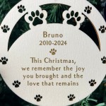 Personalised Pet Dog Memorial Bauble Wooden Engraved Ornaments