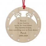 Personalised Pet Dog Memorial Christmas Tree Bauble Decoration