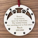 Personalised Pet Dog Memorial Christmas Tree Bauble Decoration