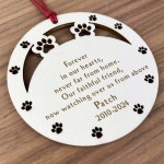 Personalised Pet Dog Memorial Christmas Tree Bauble Decoration