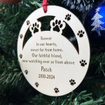 Personalised Pet Dog Memorial Christmas Tree Bauble Decoration