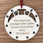 Pets Dog Cat Memorial Bauble Wooden Engraved Ornaments Christmas