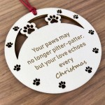 Pets Dog Cat Memorial Bauble Wooden Engraved Ornaments Christmas