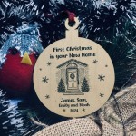 1st Christmas In Your New Home Personalised Wooden Bauble