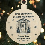 1st Christmas In Your New Home Personalised Wooden Bauble