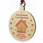 First Christmas In Your New Home Personalised Wood Bauble