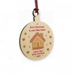 First Christmas In Your New Home Personalised Wood Bauble