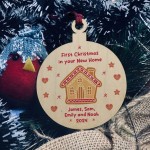 First Christmas In Your New Home Personalised Wood Bauble