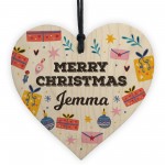 Personalised Merry Christmas Best Friend Gifts Wooden Heart