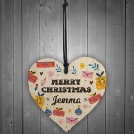 Personalised Merry Christmas Best Friend Gifts Wooden Heart