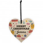 Personalised Merry Christmas Best Friend Gifts Wooden Heart