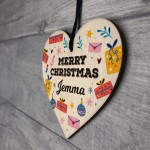 Personalised Merry Christmas Best Friend Gifts Wooden Heart