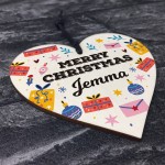 Personalised Merry Christmas Best Friend Gifts Wooden Heart