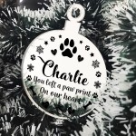 Personalised Dog Loss Memorial Gift Acrylic Engraved Bauble