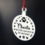 Personalised Dog Loss Memorial Gift Acrylic Engraved Bauble