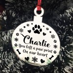 Personalised Dog Loss Memorial Gift Acrylic Engraved Bauble