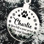 Personalised Dog Loss Memorial Gift Acrylic Engraved Bauble