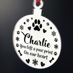 Personalised Dog Loss Memorial Gift Acrylic Engraved Bauble